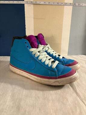 Nike Wmns Blazer Mid '09 Orion Blue Purple Grape High Top Sneakers